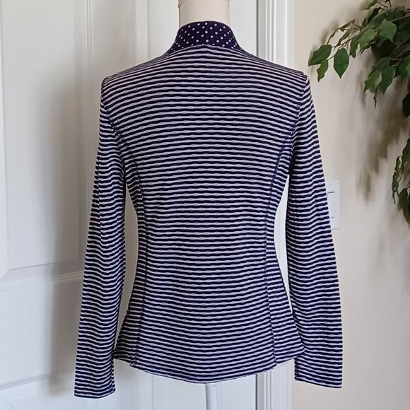 41 Hawthorn Polka Dot/Striped Open-Front Cardigan Size Medium - Picture 2 of 5